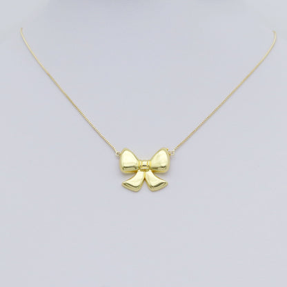 Gold Silver Bow Connector Charm Pendant, Sku#A311