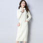 Womens High-neck Long Fleece-lined Extra-thick Loose-fitting Sweater