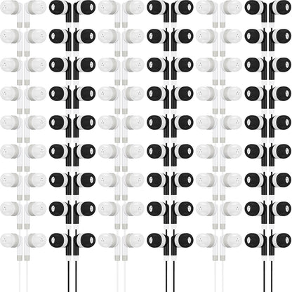 Kigeli 100 Pcs Kids Bulk Earbud Headphones for Classroom Student Wired Headphones in-Ear Earbud 3.5 mm Disposable Earphones Set for Kids Adult Class School Library Laptop (Grey Black)