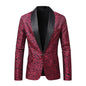 Mens Casual All Matching New Jacquard Blazer