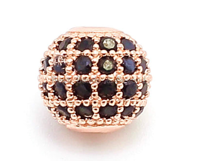 6mm/8mm/10mm Black CZ Micro Pave Ball Beads, sku#G307