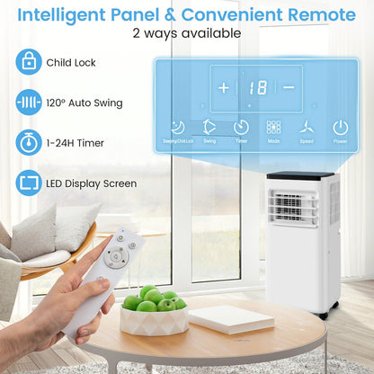 10000 BTU Portable Air Conditioner with Remote Control Cools up to 350 Sq.Ft