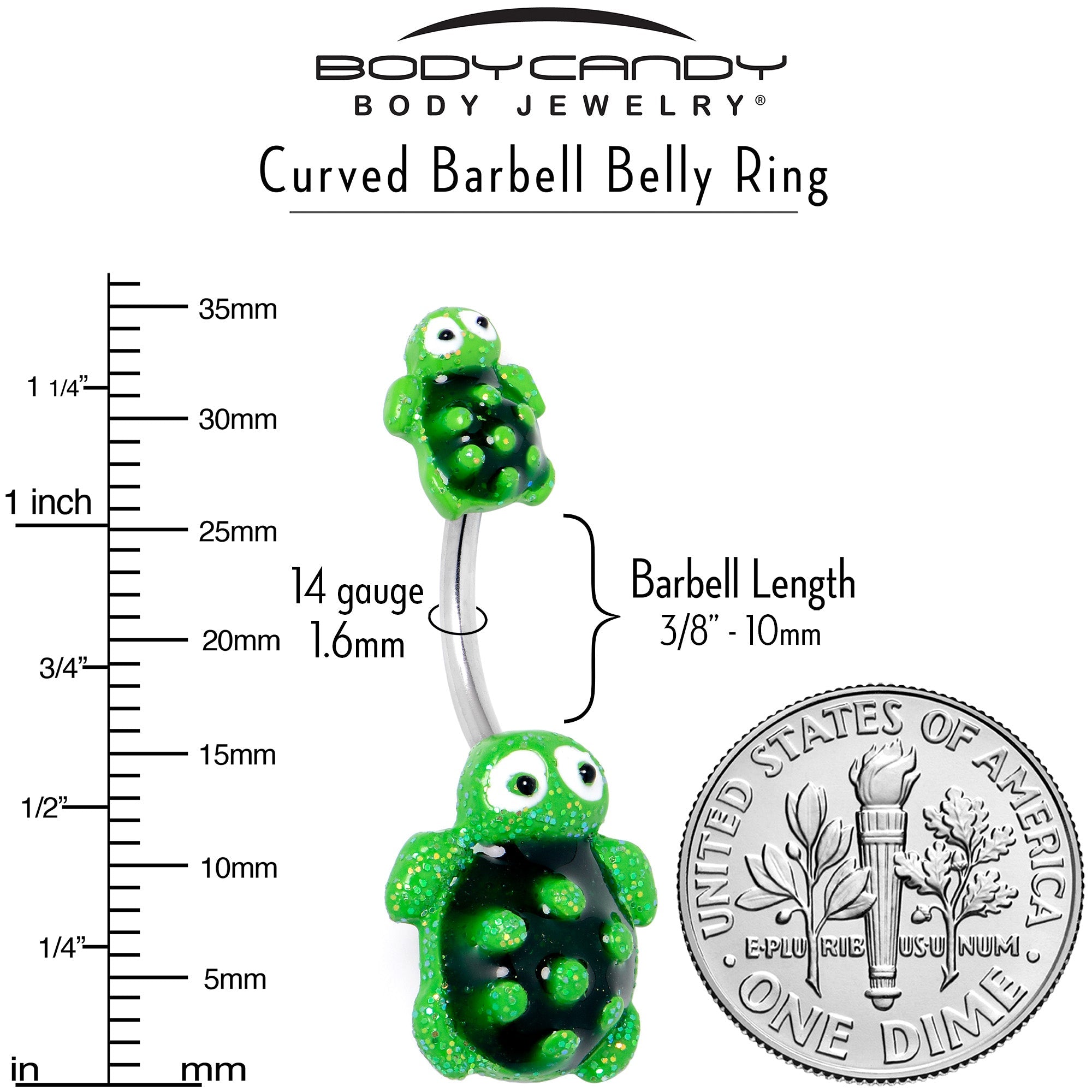 Texture Turtles Double Mount Belly Ring