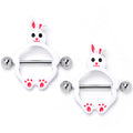 14G 9/16 Bunny White Rabbit Nipple Shield Set