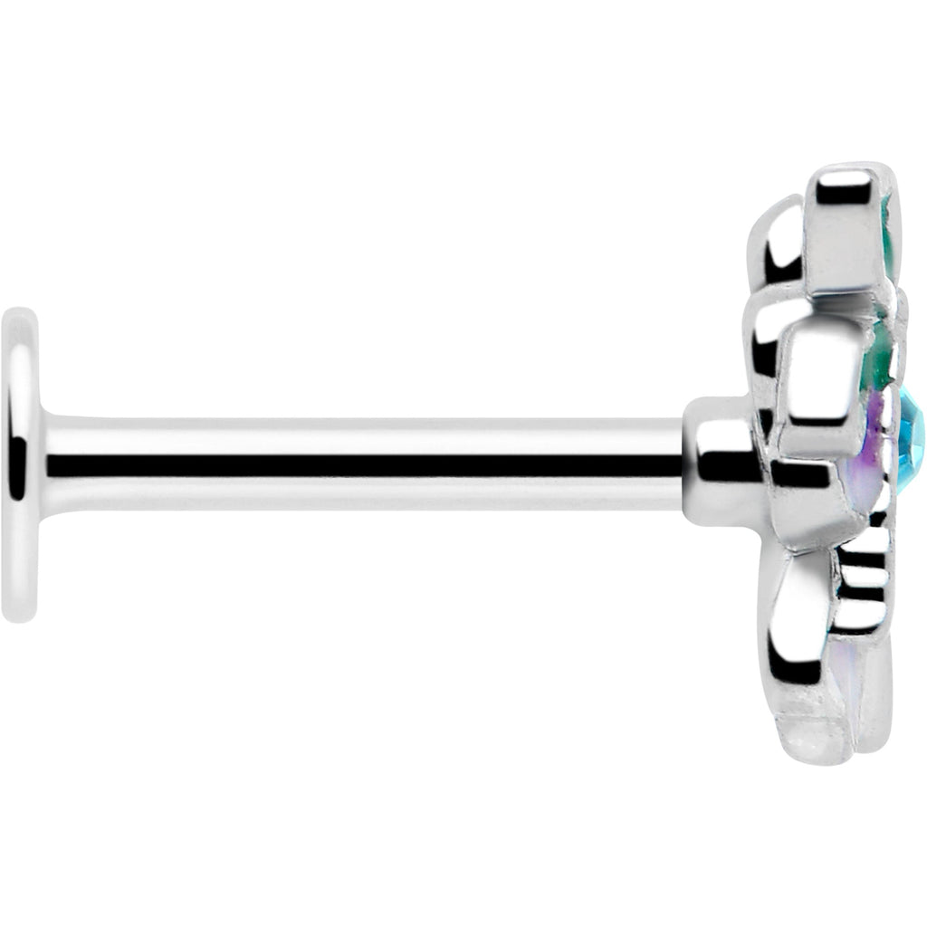 16G 5/16 Blue Gem Faerie Flower Purple Labret Monroe Tragus