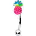 16G 5/16 Hot Tropical Pineapple Curved Eyebrow Ring