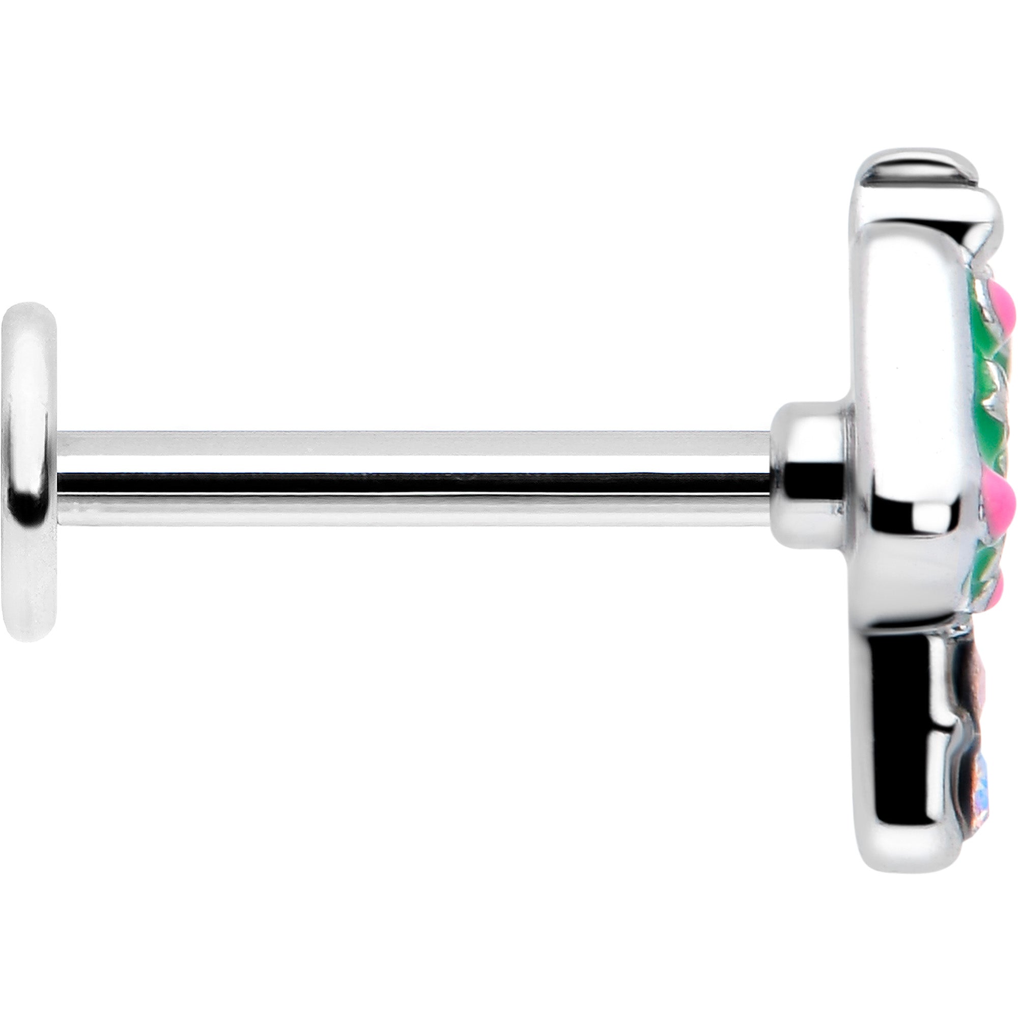 16G 5/16 Aurora Gem Fanciful Green Mushroom Labret Monroe Tragus