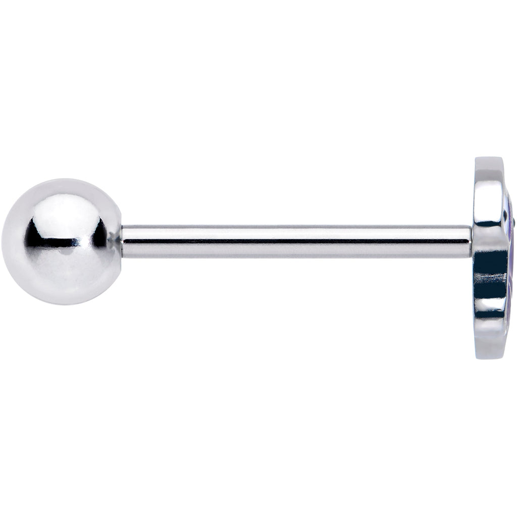 Purple Octopus Barbell Tongue Ring