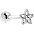 Clear Gem Star Texture Barbell Tongue Ring