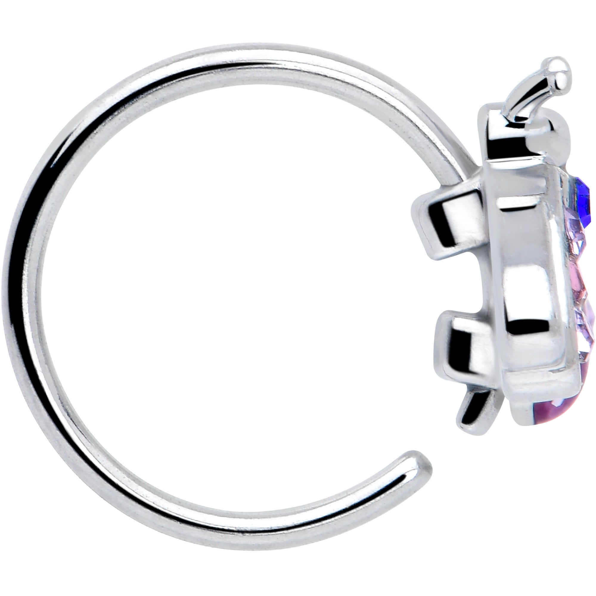 20G 5/16 Pink Blue Gem Beautiful Insect Nose Hoop