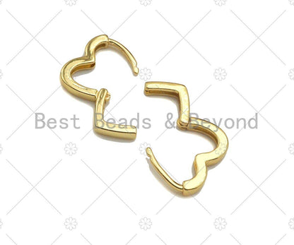 Gold Heart Shape Huggie Earring, Sku#LD59