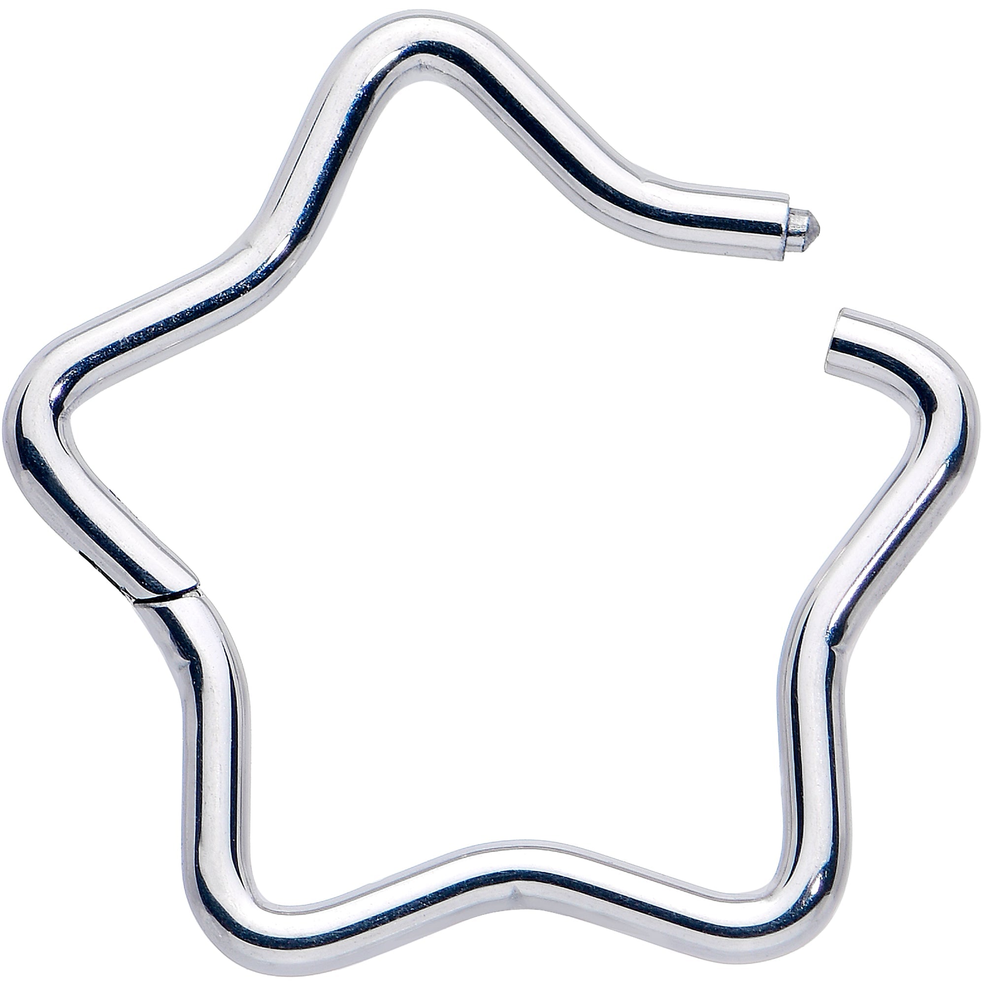 16G 3/8 Five Pointed Star Shaped Hinged Segment Ring