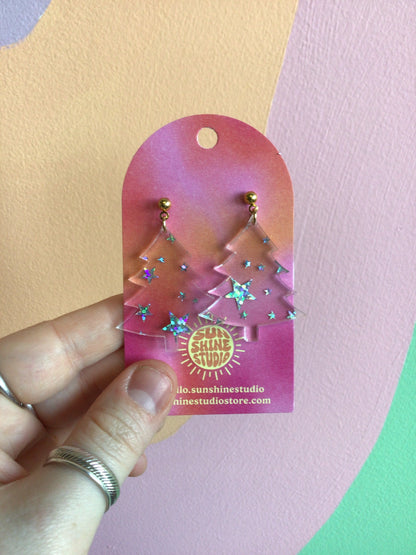 Clear Confetti Holiday Trees