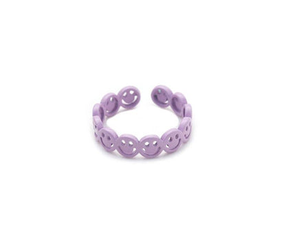 Enamel Smiley Face Stackable Ring, Sku#X358