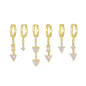 Multi Sets of Chic Star&Moon Earrings, 3-6pcs, 18k Gold Plated Stud Drop Hoop Huggie Cuff Chain, S925 Needle