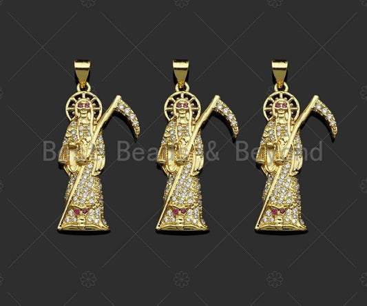CZ Micro Pave Imperial Bodyguard  Shape Pendant/Charm, 18K Dainty Gold Charm, Necklace Bracelet Charm Pendant,16x33mm, Sku#LD29