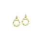 Clear CZ Gold Round Circle Charm Pendant,Sku#LD731