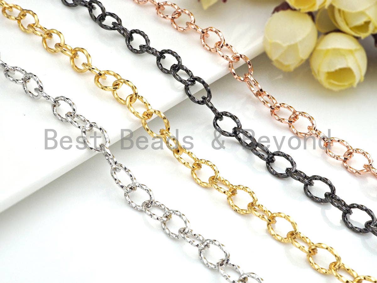 8x10mm Twisted Texturized Tubed Chain by Yard, sku#E510