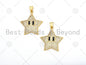 CZ Micro Pave Five Point Star With Eye Shape Pendant/Charm,18K Gold Filled Star Charm, Necklace Bracelet Charm Pendant,21x25mm,Sku#LK379