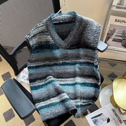 Mens Autumn Lazy-Style Loose-Fit Couples Sleeveless Sweater Vest