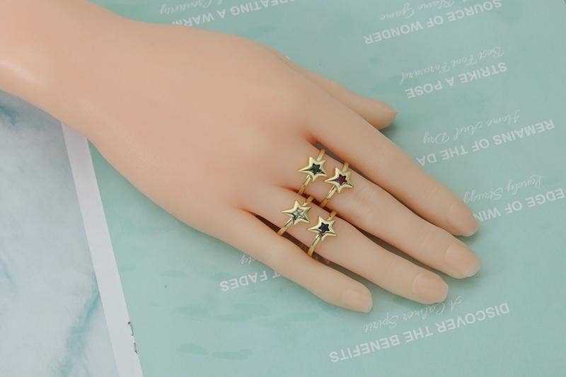 CZ Star Adjustable Ring, Sku#X314
