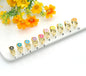 Gold Colorful Enamel Flower Ring, Sku#X356