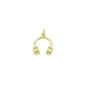 Gold Headphone Shape Charm Pendant, Sku#LD698