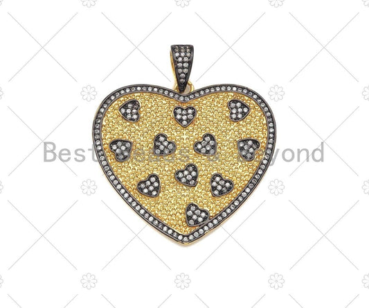CZ Micro Pave Large Dual Color Heart  Sku#L279