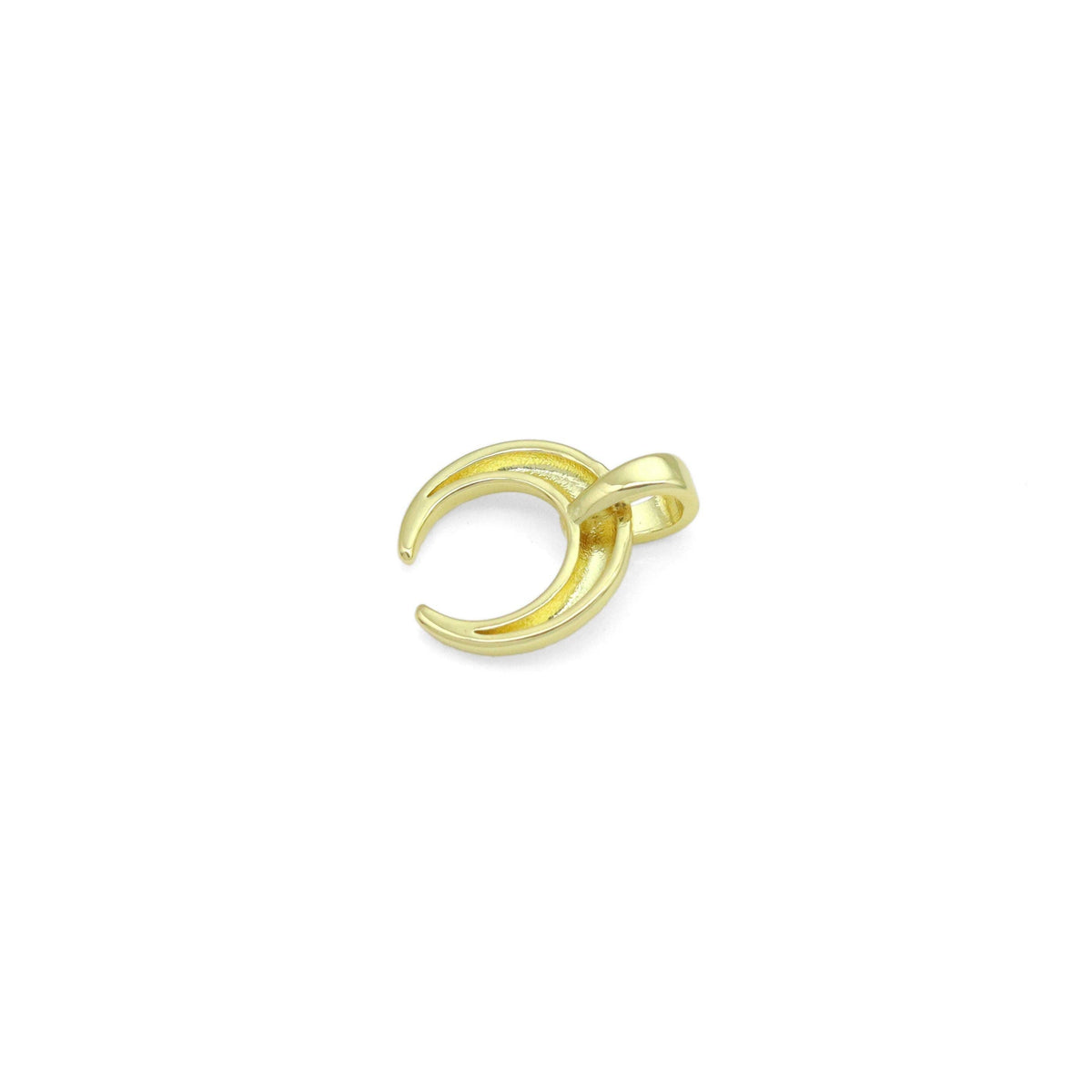 Plain Gold Horn Shape Charm Pendant, Sku#LK1055