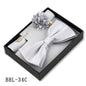Mens Bow Tie, Pocket Square, And Brooch Gift Set
