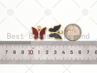 Colorful Acrylic Butterfly Shape Pendant, 18K Gold Filled Butterfly Charm,Necklace Bracelet Charm Pendant,20x16mm,Sku#LK454