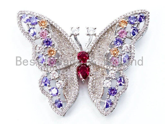 CZ Micro Pave Large Butterfly Pendant, sku#L163