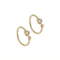 Gold CZ Heart Adjustable Ring, Sku#LK786