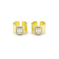 Thick Chunky Gold Rectangle CZ Band Ring, Sku#LK874