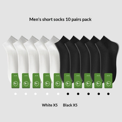 Men's Pure Cotton Odor-Resistant Sweat-Absorbent Mid-Calf Socks For Summer