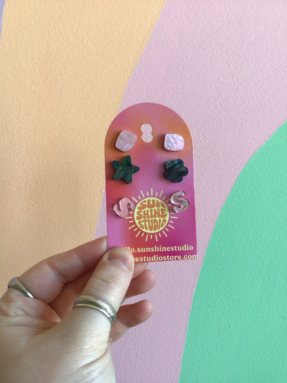 Happy Shapes Acrylic Stud Packs
