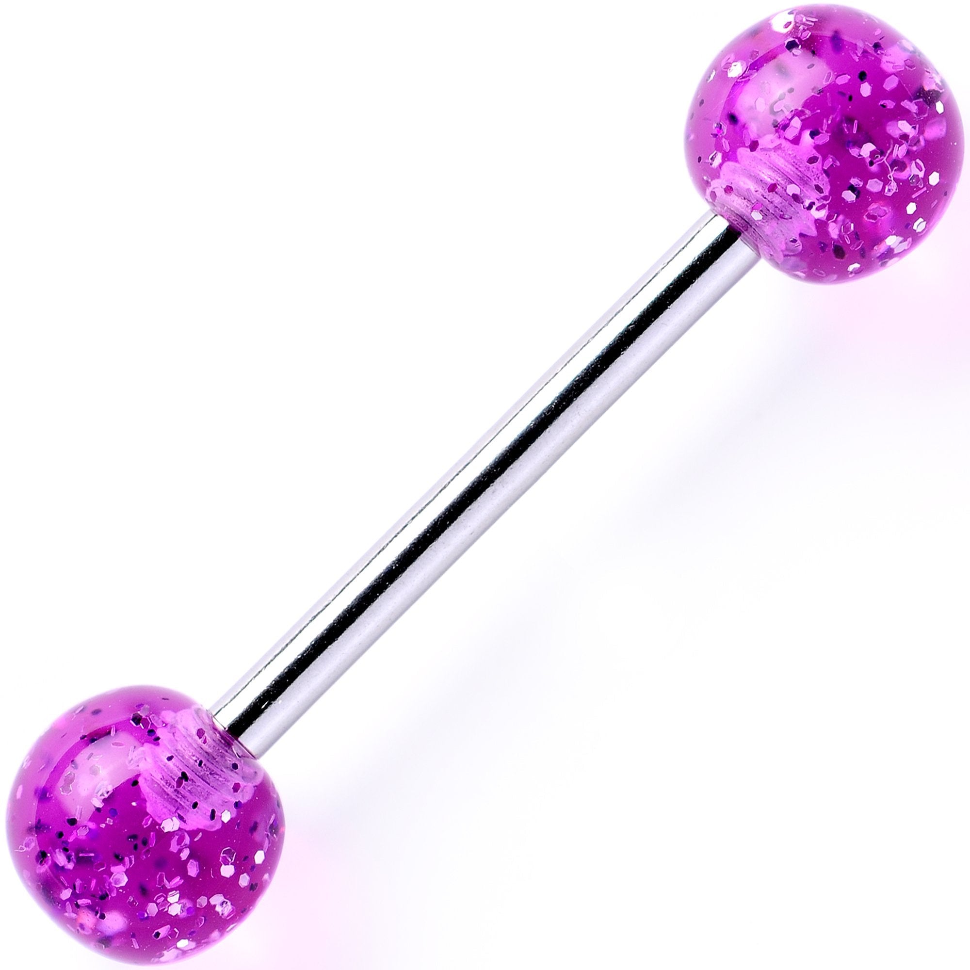 Glittering Grape GLITTER Barbell Tongue Ring