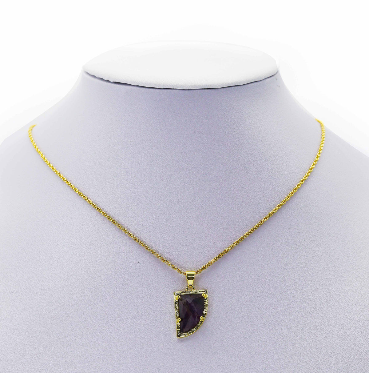 Gold Gemstone Horn Charm, Sku#LY09