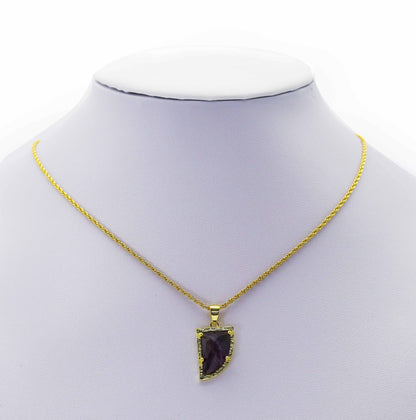 Gold Gemstone Horn Charm, Sku#LY09