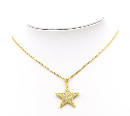 CZ Five Point Star Charm, Sku#JL90