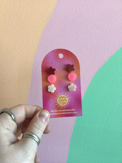 Happy Shapes Acrylic Stud Packs