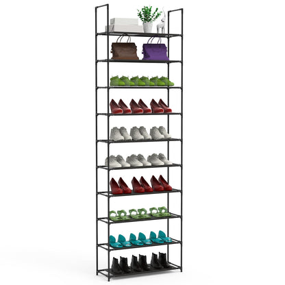 10-Tier Shoe Rack Organizer for Hallways and Closets