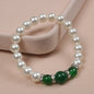 Popular Natural Agate Stone Pearl Stretch Bracelet