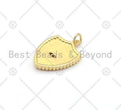 Colorful Enamel Evil Eye On Shield Shape Pendant,18K Gold Filled Enamel Evil Eye Charm,Enamel Jewelry,18x23mm,Sku#L579