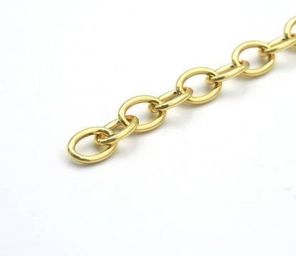 Gold Oval Link Chain by Yard/Necklace,sku#LD371/LD19