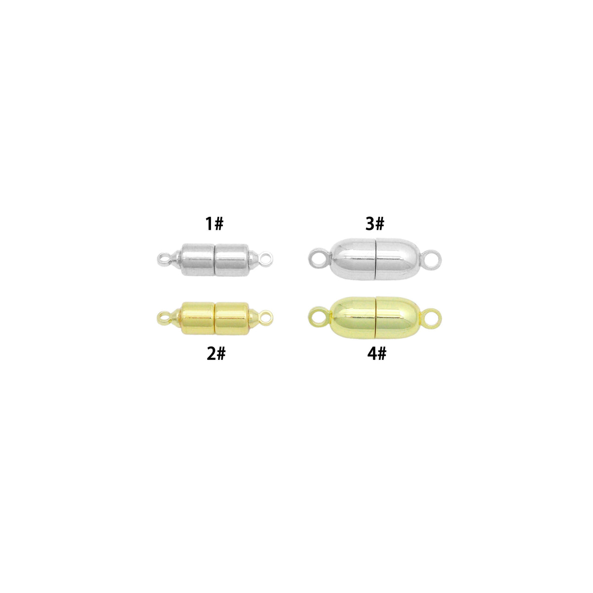 Gold Silver Oval Capsule Shape Strong Magnetic Clasp, Sku#A494