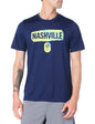adidas Mens Size SC Short Sleeve Pre-Game T-Shirt Team Navy Blue/Nashville Soccer Club Small Tall