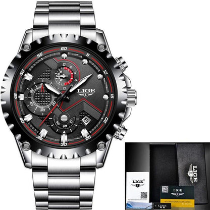 Business Elegant Men's  Watch With Chronometers Day View  Fluorescent Hands Excellent Look Unique Design Perfect Gift For Your Man