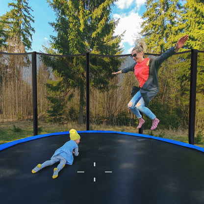 8/10/12/14/15/16 Feet Outdoor Trampoline Bounce Combo with Safety Closure Net Ladder-12 ft