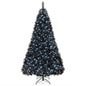 6/7/8 Feet Black Artificial Halloween Christmas Tree with PVC Branch Tips and 210/320/450 Cool White LED Lights